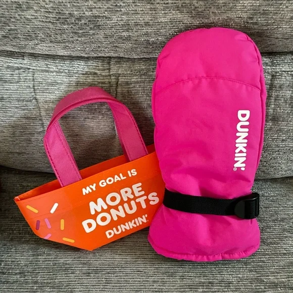 Dunkin’ 🍩 Mini Tote Bag AND Pink Left Winter Mitten! NEW! - Picture 6 of 8